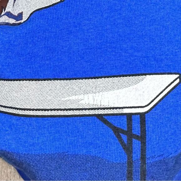 Buffalo Bills Breaking Tables Tailgate Graphic - Blue Long Sleeve, Size M - Picture 3 of 7